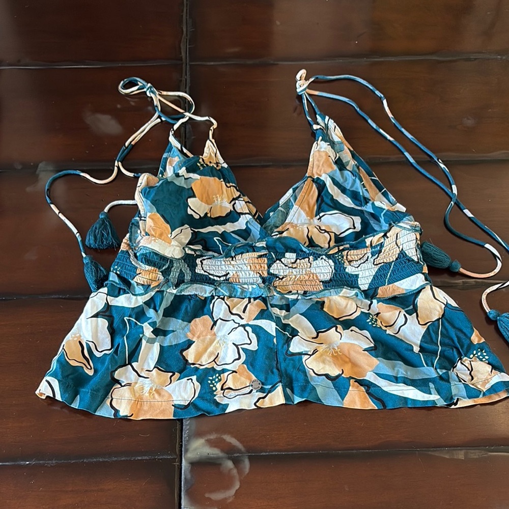 Roxy Floral Camisole in Blue and Orange